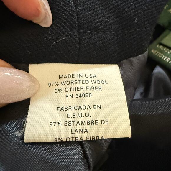 90s Vintage LAUREN RALPH LAUREN Made in USA Navy Wool Midi/Maxi Skirt 12 P - Picture 9 of 9